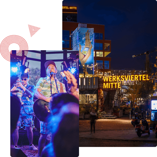 Eine Band spielt auf einer Bühne