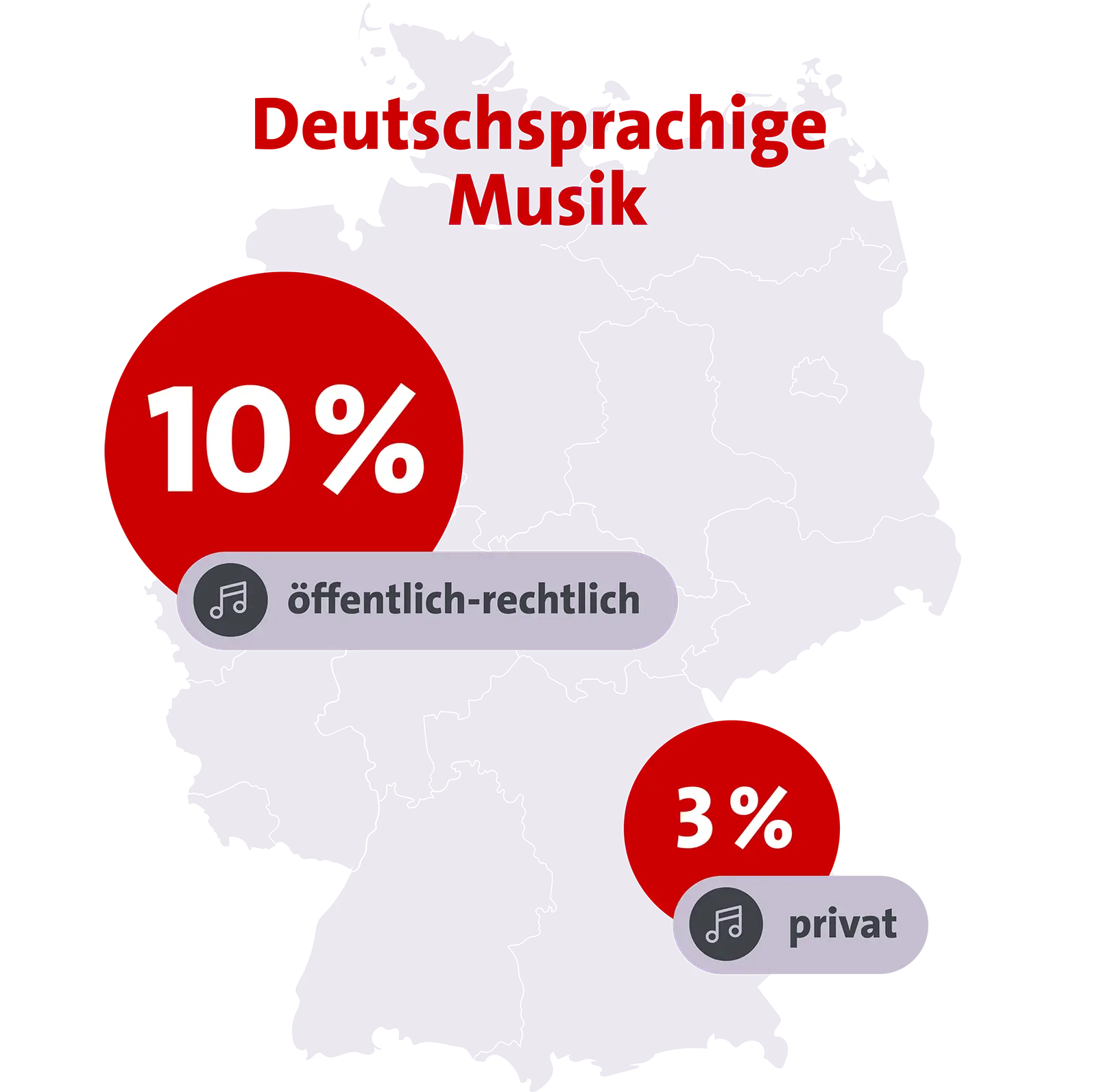 Deutschlandkarte zur deutschsprachigen Musik