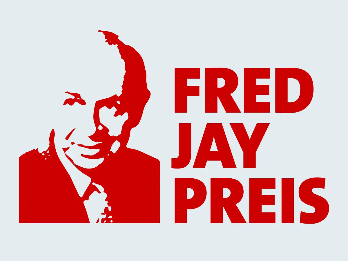 Rotes Porträt eines Mannes neben dem Text 